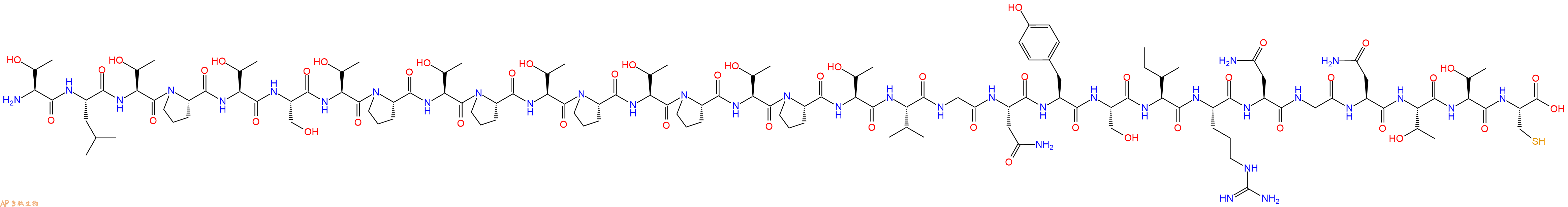 专肽生物产品H2N-Thr-Leu-Thr-Pro-Thr-Ser-Thr-Pro-Thr-Pro-Thr-Pro-Thr-Pro-Thr-Pro-Thr-Val-Gly-Asn-Tyr-Ser-Ile-Arg-Asn-Gly-Asn-Thr-Thr-Cys-COOH