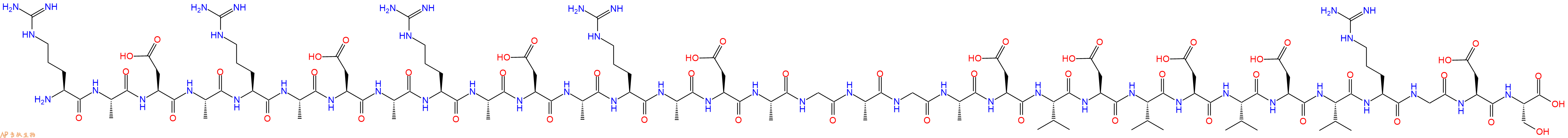 专肽生物产品H2N-Arg-Ala-Asp-Ala-Arg-Ala-Asp-Ala-Arg-Ala-Asp-Ala-Arg-Ala-Asp-Ala-Gly-Ala-Gly-Ala-Asp-Val-Asp-Val-Asp-Val-Asp-Val-Arg-Gly-Asp-Ser-COOH