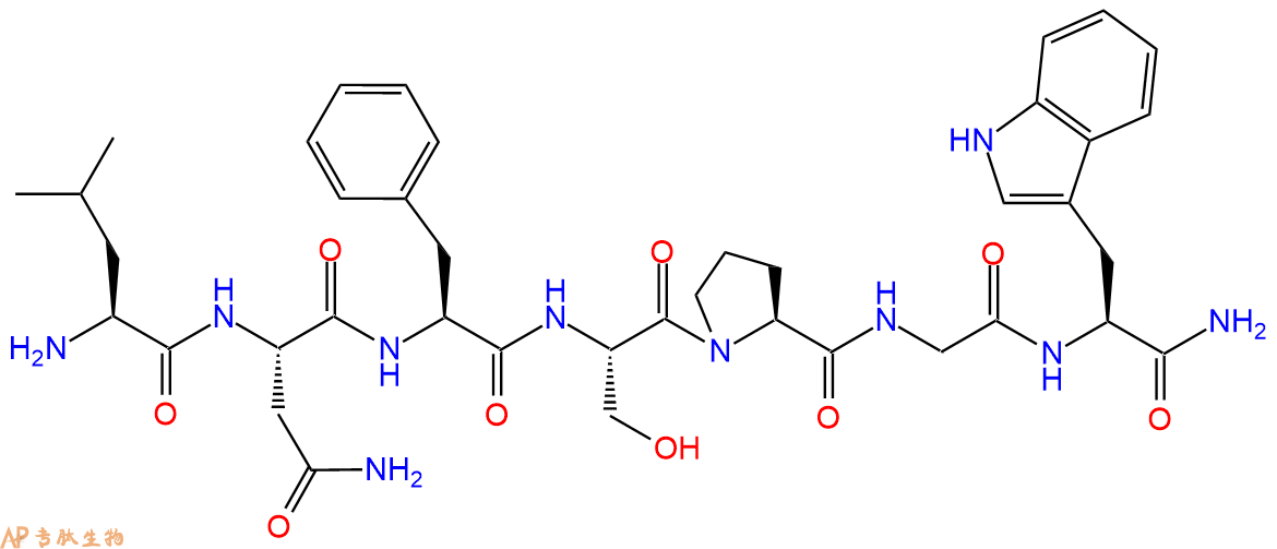 专肽生物产品H2N-Leu-Asn-Phe-Ser-Pro-Gly-Trp-NH2