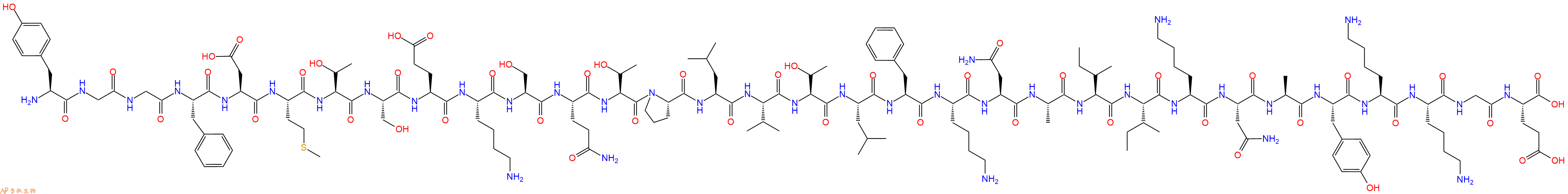 专肽生物产品H2N-Tyr-Gly-Gly-Phe-Asp-Met-Thr-Ser-Glu-Lys-Ser-Gln-Thr-Pro-Leu-Val-Thr-Leu-Phe-Lys-Asn-Ala-Ile-Ile-Lys-Asn-Ala-Tyr-Lys-Lys-Gly-Glu-COOH