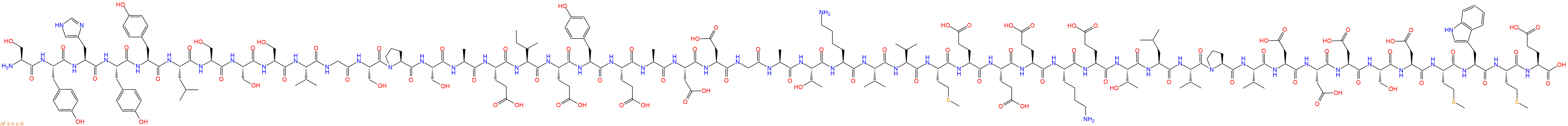 专肽生物产品H2N-Ser-Tyr-His-Tyr-Tyr-Leu-Ser-Ser-Ser-Val-Gly-Ser-Pro-Ser-Ala-Glu-Ile-Glu-Tyr-Glu-Ala-Asp-Asp-Gly-Ala-Thr-Lys-Val-Val-Met-Glu-Glu-Glu-Lys-Glu-Thr-Leu-Val-Pro-Val-Asp-Asp-Asp-Ser-Asp-Met-Trp-Met-Glu-COOH