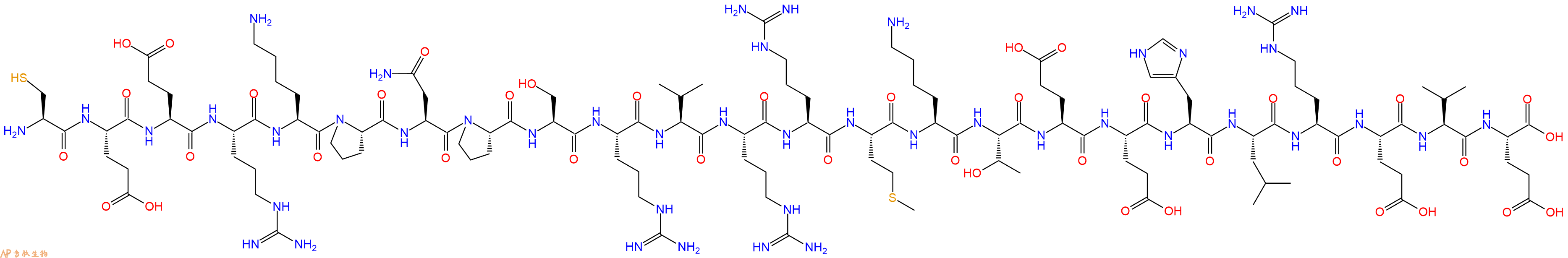 专肽生物产品H2N-Cys-Glu-Glu-Arg-Lys-Pro-Asn-Pro-Ser-Arg-Val-Arg-Arg-Met-Lys-Thr-Glu-Glu-His-Leu-Arg-Glu-Val-Glu-COOH
