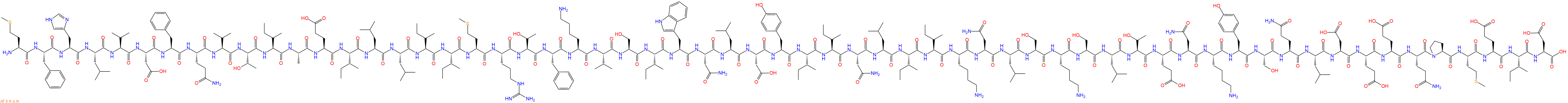 专肽生物产品H2N-Met-Phe-His-Leu-Val-Asp-Phe-Gln-Val-Thr-Ile-Ala-Glu-Ile-Leu-Leu-Ile-Ile-Met-Arg-Thr-Phe-Lys-Val-Ser-Ile-Trp-Asn-Leu-Asp-Tyr-Ile-Ile-Asn-Leu-Ile-Ile-Lys-Asn-Leu-Ser-Lys-Ser-Leu-Thr-Glu-Asn-Lys-Tyr-Ser-Gln-Leu-Asp-Glu-Glu-Gln-Pro-Met-Glu-Ile-Asp-COOH