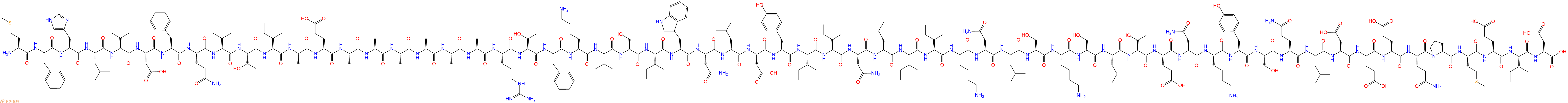 专肽生物产品H2N-Met-Phe-His-Leu-Val-Asp-Phe-Gln-Val-Thr-Ile-Ala-Glu-Ala-Ala-Ala-Ala-Ala-Ala-Arg-Thr-Phe-Lys-Val-Ser-Ile-Trp-Asn-Leu-Asp-Tyr-Ile-Ile-Asn-Leu-Ile-Ile-Lys-Asn-Leu-Ser-Lys-Ser-Leu-Thr-Glu-Asn-Lys-Tyr-Ser-Gln-Leu-Asp-Glu-Glu-Gln-Pro-Met-Glu-Ile-Asp-COOH