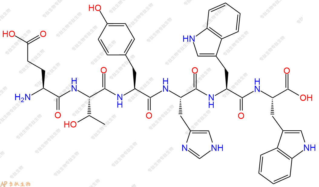 专肽生物产品H2N-Glu-Thr-Tyr-His-Trp-Trp-COOH
