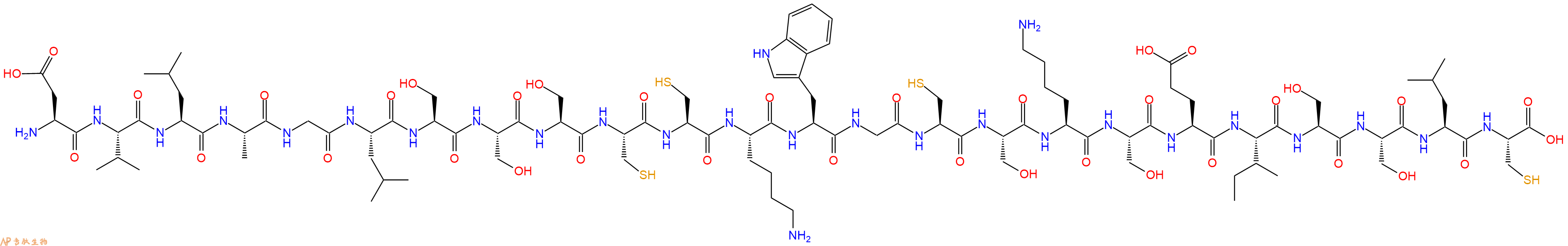专肽生物产品H2N-Asp-Val-Leu-Ala-Gly-Leu-Ser-Ser-Ser-Cys-Cys-Lys-Trp-Gly-Cys-Ser-Lys-Ser-Glu-Ile-Ser-Ser-Leu-Cys-COOH