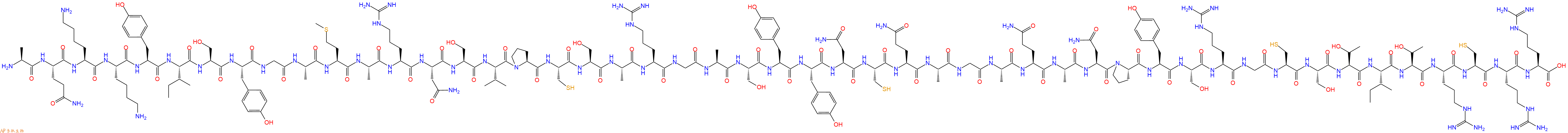 专肽生物产品H2N-Ala-Gln-Lys-Lys-Tyr-Ile-Ser-Tyr-Gly-Ala-Met-Ala-Arg-Asn-Ser-Val-Pro-Cys-Ser-Ala-Arg-Gly-Ala-Ser-Tyr-Tyr-Asn-Cys-Gln-Ala-Gly-Ala-Gln-Ala-Asn-Pro-Tyr-Ser-Arg-Gly-Cys-Ser-Thr-Ile-Thr-Arg-Cys-Arg-Arg-COOH