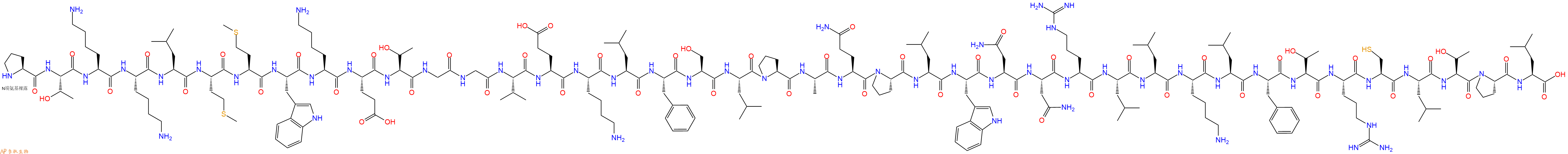专肽生物产品H2N-Pro-Thr-Lys-Lys-Leu-Met-Met-Trp-Lys-Glu-Thr-Gly-Gly-Val-Glu-Lys-Leu-Phe-Ser-Leu-Pro-Ala-Gln-Pro-Leu-Trp-Asn-Asn-Arg-Leu-Leu-Lys-Leu-Phe-Thr-Arg-Cys-Leu-Thr-Pro-Leu-COOH