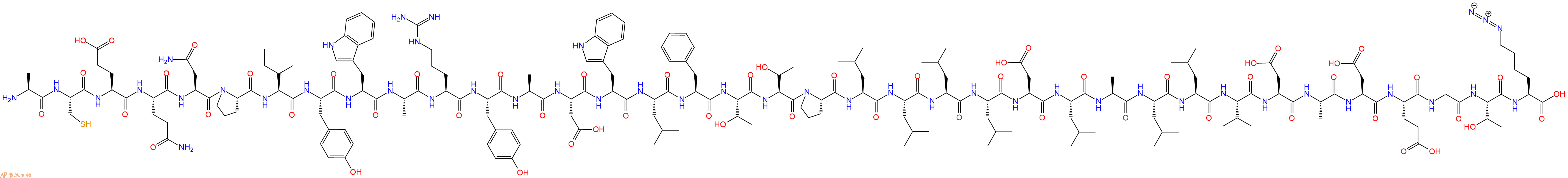 专肽生物产品H2N-Ala-Cys-Glu-Gln-Asn-Pro-Ile-Tyr-Trp-Ala-Arg-Tyr-Ala-Asp-Trp-Leu-Phe-Thr-Thr-Pro-Leu-Leu-Leu-Leu-Asp-Leu-Ala-Leu-Leu-Val-Asp-Ala-Asp-Glu-Gly-Thr-Lys(N3)-COOH