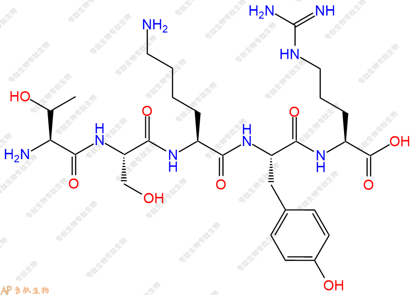 专肽生物产品H2N-Thr-Ser-Lys-Tyr-Arg-COOH83759-54-0