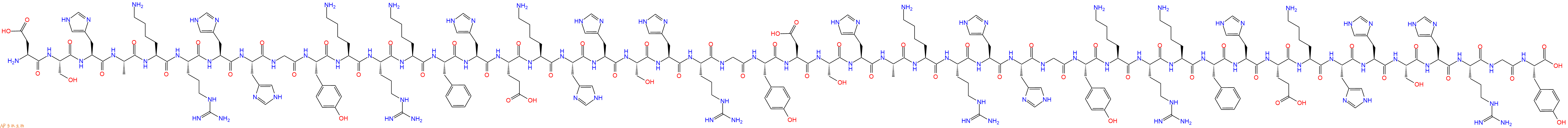 专肽生物产品H2N-Asp-Ser-His-Ala-Lys-Arg-His-His-Gly-Tyr-Lys-Arg-Lys-Phe-His-Glu-Lys-His-His-Ser-His-Arg-Gly-Tyr-Asp-Ser-His-Ala-Lys-Arg-His-His-Gly-Tyr-Lys-Arg-Lys-Phe-His-Glu-Lys-His-His-Ser-His-Arg-Gly-Tyr-COOH