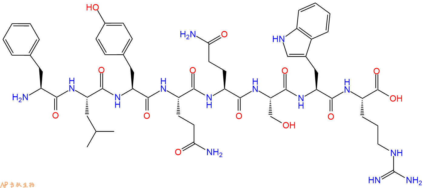 专肽生物产品H2N-Phe-Leu-Tyr-Gln-Gln-Ser-Trp-Arg-COOH