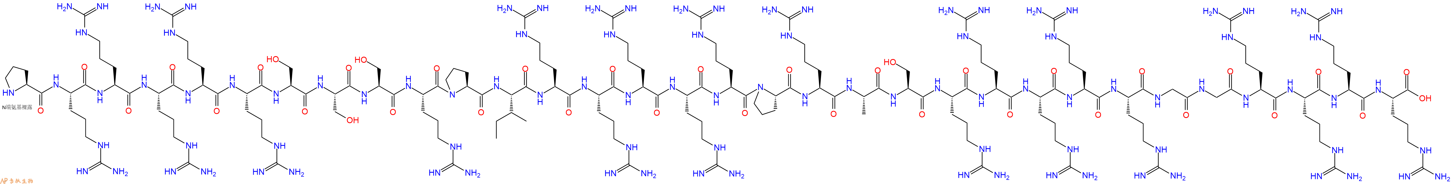 专肽生物产品H2N-Pro-Arg-Arg-Arg-Arg-Arg-Ser-Ser-Ser-Arg-Pro-Ile-Arg-Arg-Arg-Arg-Arg-Pro-Arg-Ala-Ser-Arg-Arg-Arg-Arg-Arg-Gly-Gly-Arg-Arg-Arg-Arg-COOH