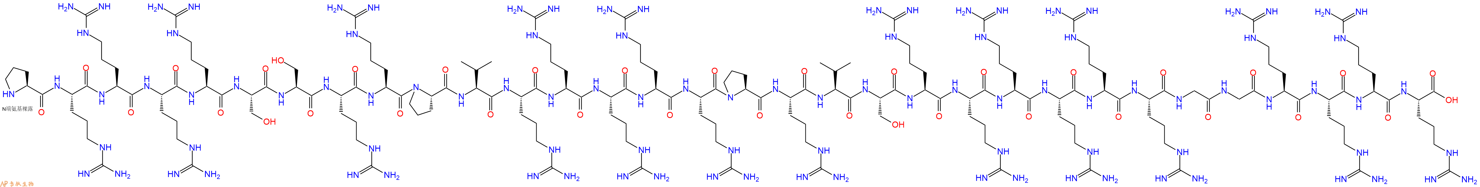 专肽生物产品H2N-Pro-Arg-Arg-Arg-Arg-Ser-Ser-Arg-Arg-Pro-Val-Arg-Arg-Arg-Arg-Arg-Pro-Arg-Val-Ser-Arg-Arg-Arg-Arg-Arg-Arg-Gly-Gly-Arg-Arg-Arg-Arg-COOH