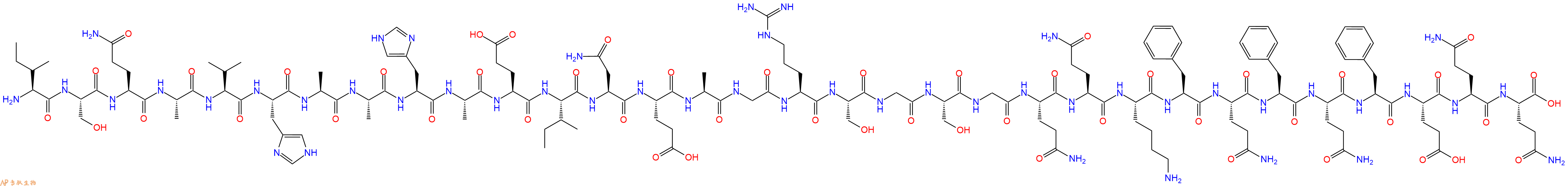 专肽生物产品H2N-Ile-Ser-Gln-Ala-Val-His-Ala-Ala-His-Ala-Glu-Ile-Asn-Glu-Ala-Gly-Arg-Ser-Gly-Ser-Gly-Gln-Gln-Lys-Phe-Gln-Phe-Gln-Phe-Glu-Gln-Gln-COOH