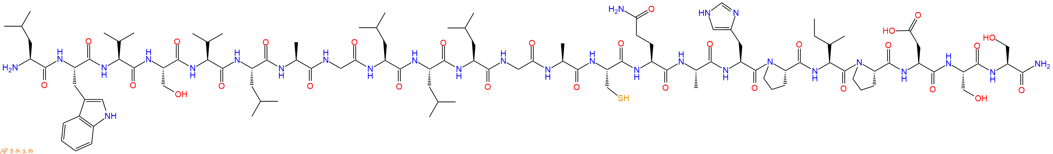 专肽生物产品H2N-Leu-Trp-Val-Ser-Val-Leu-Ala-Gly-Leu-Leu-Leu-Gly-Ala-Cys-Gln-Ala-His-Pro-Ile-Pro-Asp-Ser-Ser-NH2