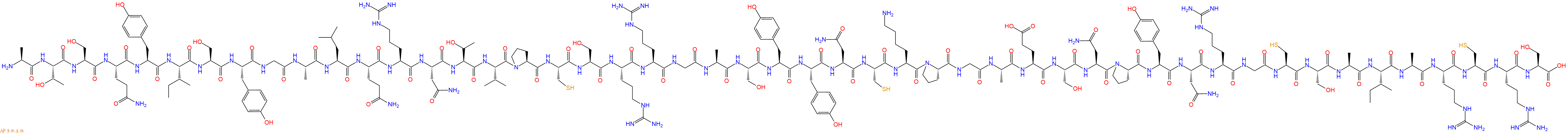 专肽生物产品H2N-Ala-Thr-Ser-Gln-Tyr-Ile-Ser-Tyr-Gly-Ala-Leu-Gln-Arg-Asn-Thr-Val-Pro-Cys-Ser-Arg-Arg-Gly-Ala-Ser-Tyr-Tyr-Asn-Cys-Lys-Pro-Gly-Ala-Glu-Ser-Asn-Pro-Tyr-Asn-Arg-Gly-Cys-Ser-Ala-Ile-Ala-Arg-Cys-Arg-Ser-COOH