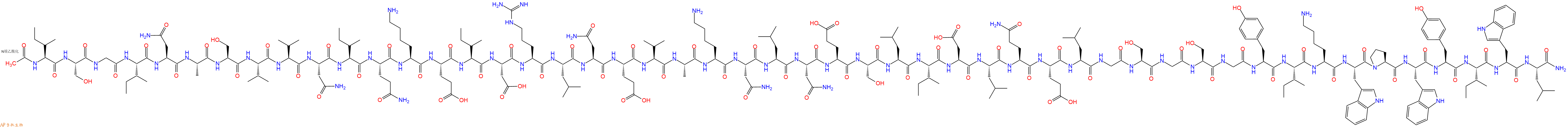 专肽生物产品Ac-Ile-Ser-Gly-Ile-Asn-Ala-Ser-Val-Val-Asn-Ile-Gln-Lys-Glu-Ile-Asp-Arg-Leu-Asn-Glu-Val-Ala-Lys-Asn-Leu-Asn-Glu-Ser-Leu-Ile-Asp-Leu-Gln-Glu-Leu-Gly-Ser-Gly-Ser-Gly-Tyr-Ile-Lys-Trp-Pro-Trp-Tyr-Ile-Trp-Leu-NH2