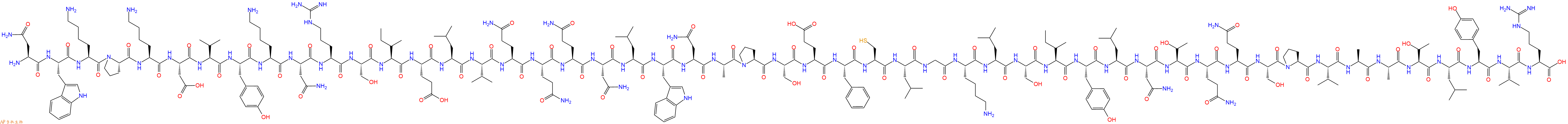 专肽生物产品H2N-Asn-Trp-Lys-Pro-Lys-Asp-Val-Tyr-Lys-Asn-Arg-Ser-Ile-Glu-Leu-Val-Gln-Gln-Gln-Asn-Leu-Trp-Asn-Ala-Pro-Ser-Glu-Phe-Cys-Leu-Gly-Lys-Leu-Ser-Ile-Tyr-Leu-Asn-Thr-Gln-Gln-Ser-Pro-Val-Ala-Ala-Thr-Leu-Tyr-Val-Arg-COOH