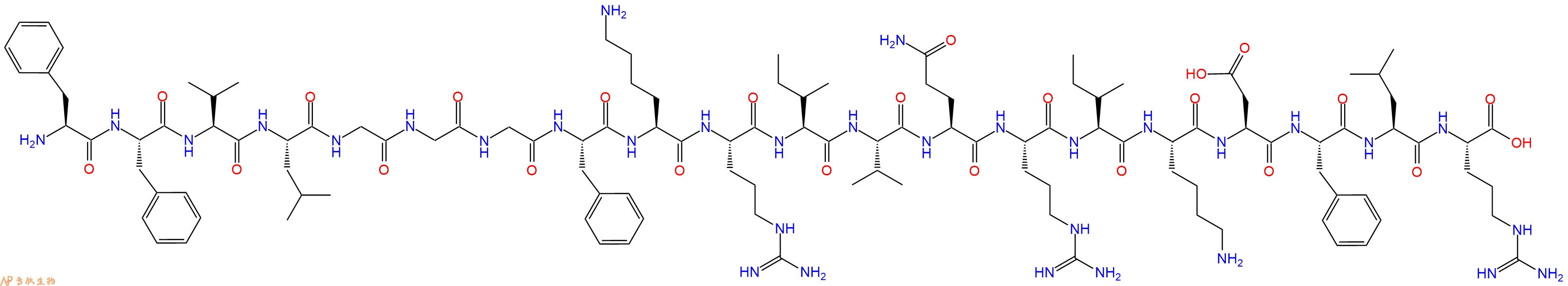 专肽生物产品H2N-Phe-Phe-Val-Leu-Gly-Gly-Gly-Phe-Lys-Arg-Ile-Val-Gln-Arg-Ile-Lys-Asp-Phe-Leu-Arg-COOH