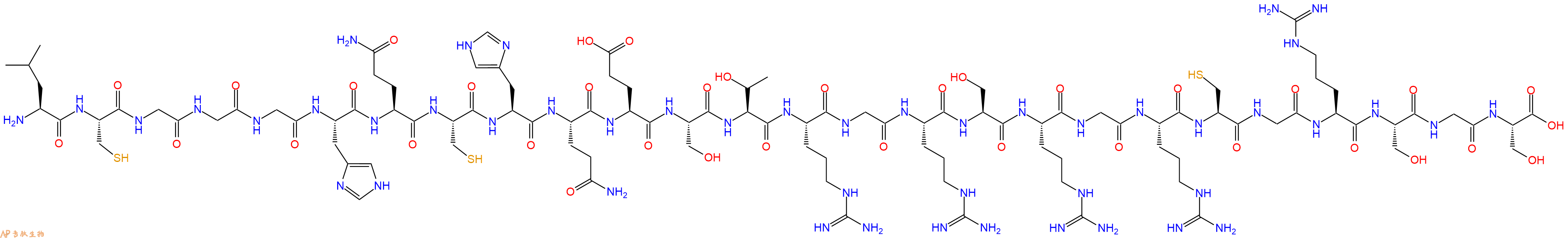 专肽生物产品H2N-Leu-Cys-Gly-Gly-Gly-His-Gln-Cys-His-Gln-Glu-Ser-Thr-Arg-Gly-Arg-Ser-Arg-Gly-Arg-Cys-Gly-Arg-Ser-Gly-Ser-COOH