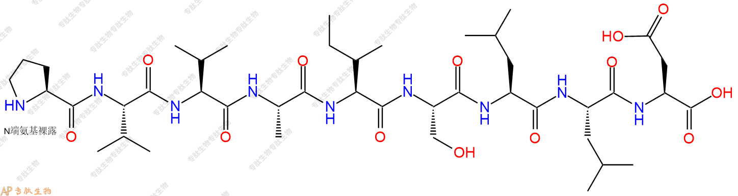 专肽生物产品H2N-Pro-Val-Val-Ala-Ile-Ser-Leu-Leu-Asp-COOH
