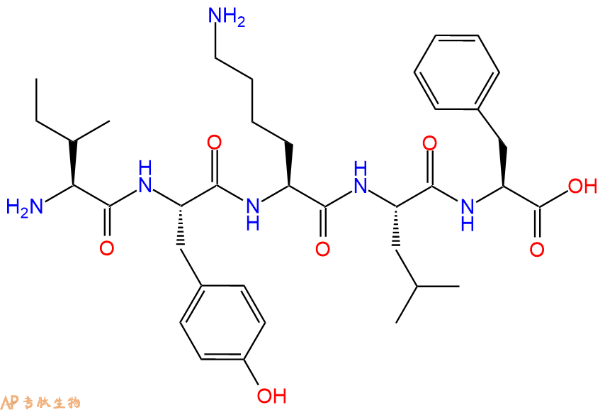 专肽生物产品H2N-Ile-Tyr-Lys-Leu-Phe-COOH