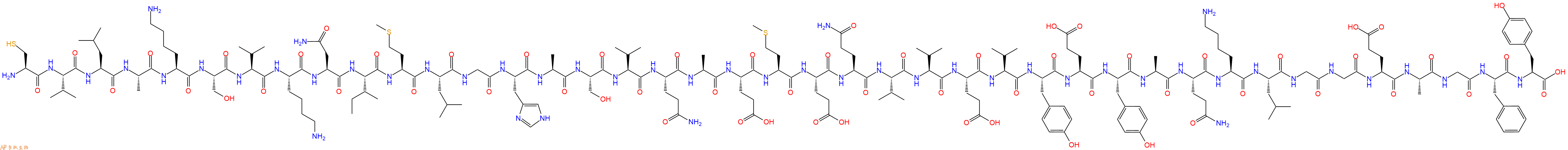 专肽生物产品H2N-Cys-Val-Leu-Ala-Lys-Ser-Val-Lys-Asn-Ile-Met-Leu-Gly-His-Ala-Ser-Val-Gln-Ala-Glu-Met-Glu-Gln-Val-Val-Glu-Val-Tyr-Glu-Tyr-Ala-Gln-Lys-Leu-Gly-Gly-Glu-Ala-Gly-Phe-Tyr-COOH