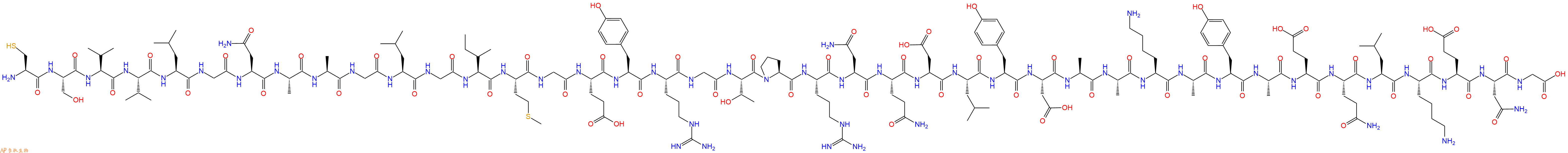 专肽生物产品H2N-Cys-Ser-Val-Val-Leu-Gly-Asn-Ala-Ala-Gly-Leu-Gly-Ile-Met-Gly-Glu-Tyr-Arg-Gly-Thr-Pro-Arg-Asn-Gln-Asp-Leu-Tyr-Asp-Ala-Ala-Lys-Ala-Tyr-Ala-Glu-Gln-Leu-Lys-Glu-Asn-Gly-COOH