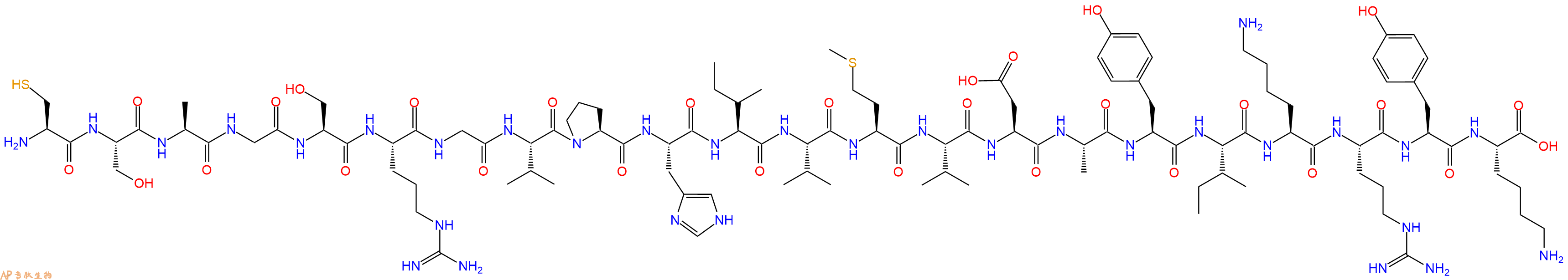 专肽生物产品H2N-Cys-Ser-Ala-Gly-Ser-Arg-Gly-Val-Pro-His-Ile-Val-Met-Val-Asp-Ala-Tyr-Ile-Lys-Arg-Tyr-Lys-COOH