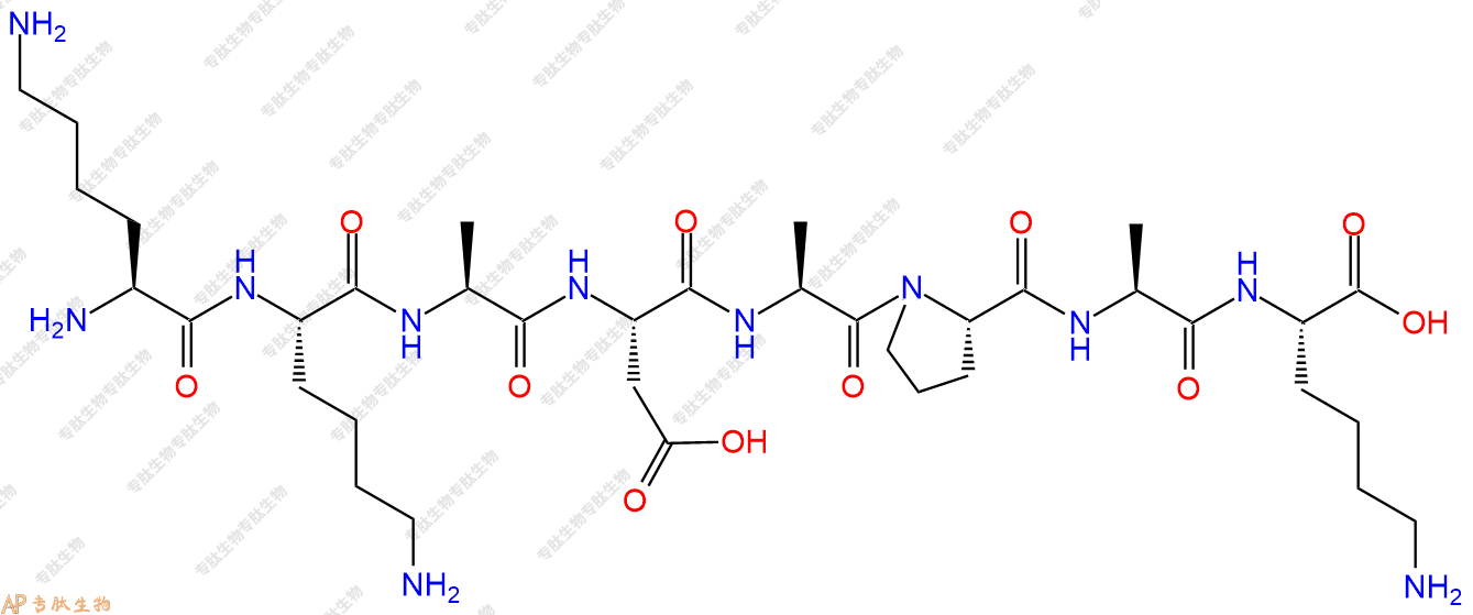专肽生物产品H2N-Lys-Lys-Ala-Asp-Ala-Pro-Ala-Lys-COOH