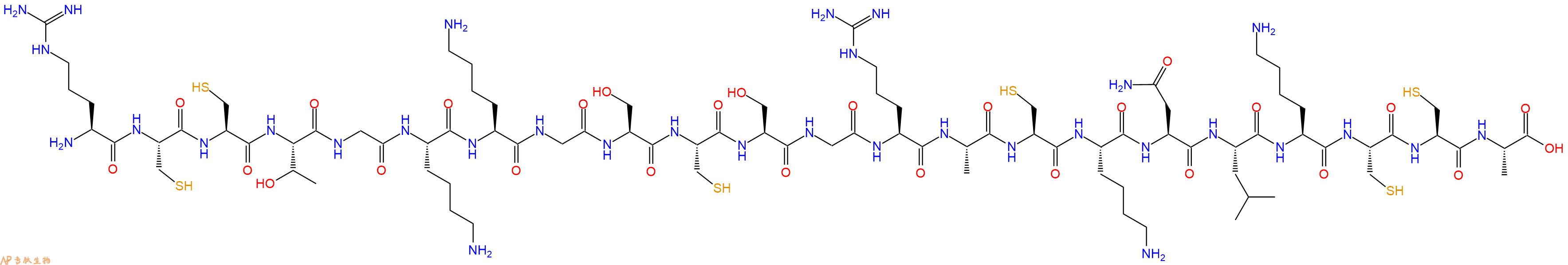 专肽生物产品H2N-Arg-Cys-Cys-Thr-Gly-Lys-Lys-Gly-Ser-Cys-Ser-Gly-Arg-Ala-Cys-Lys-Asn-Leu-Lys-Cys-Cys-Ala-COOH