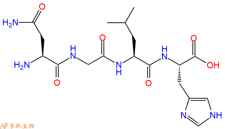 专肽生物产品H2N-Asn-Gly-Leu-His-COOH