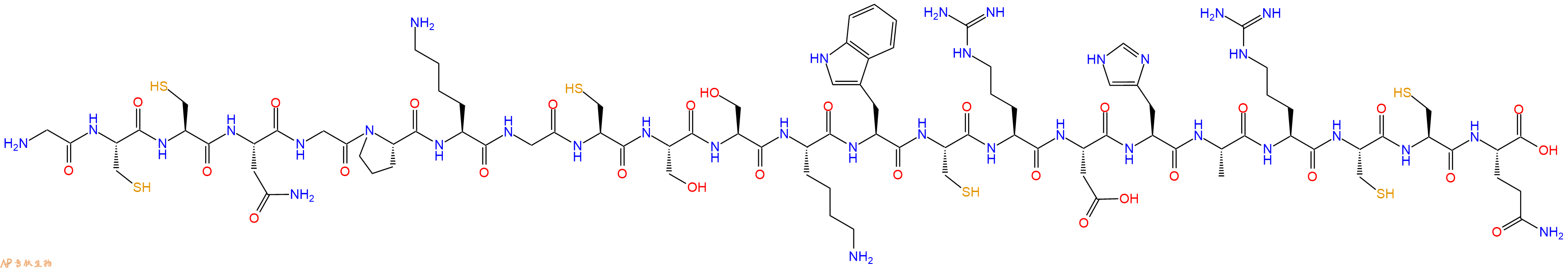 专肽生物产品H2N-Gly-Cys-Cys-Asn-Gly-Pro-Lys-Gly-Cys-Ser-Ser-Lys-Trp-Cys-Arg-Asp-His-Ala-Arg-Cys-Cys-Gln-COOH