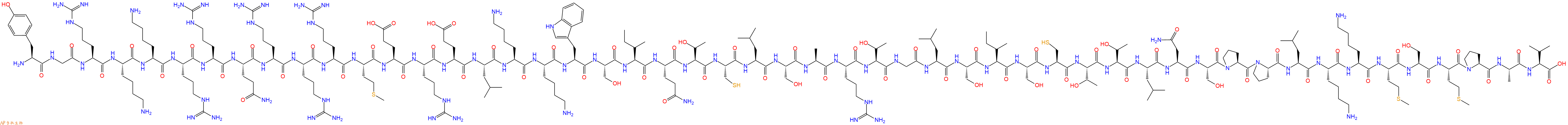 专肽生物产品H2N-Tyr-Gly-Arg-Lys-Lys-Arg-Arg-Gln-Arg-Arg-Arg-Met-Glu-Arg-Glu-Leu-Lys-Lys-Trp-Ser-Ile-Gln-Thr-Cys-Leu-Ser-Ala-Arg-Thr-Gly-Leu-Ser-Ile-Ser-Cys-Thr-Thr-Leu-Asn-Ser-Pro-Pro-Leu-Lys-Lys-Met-Ser-Met-Pro-Ala-Val-COOH