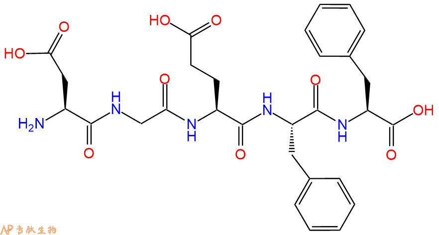 专肽生物产品H2N-Asp-Gly-Glu-Phe-Phe-COOH