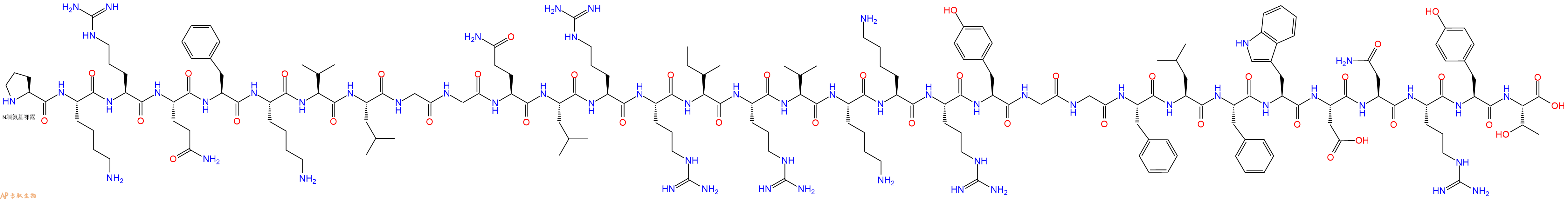 专肽生物产品H2N-Pro-Lys-Arg-Gln-Phe-Lys-Val-Leu-Gly-Gly-Gln-Leu-Arg-Arg-Ile-Arg-Val-Lys-Lys-Arg-Tyr-Gly-Gly-Phe-Leu-Phe-Trp-Asp-Asn-Arg-Tyr-Thr-COOH