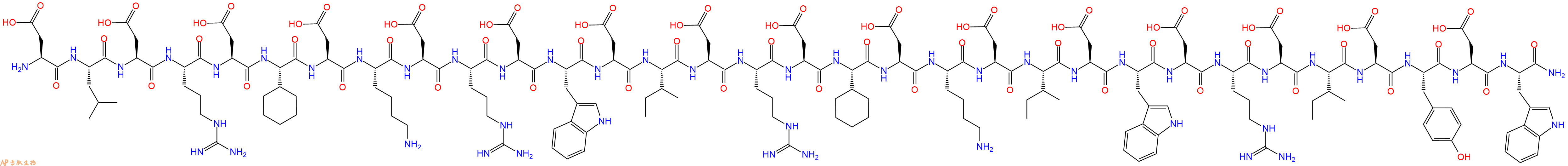 专肽生物产品H2N-Asp-Leu-Asp-Arg-Asp-Chg-Asp-Lys-Asp-Arg-Asp-Trp-Asp-Ile-Asp-Arg-Asp-Chg-Asp-Lys-Asp-Ile-Asp-Trp-Asp-Arg-Asp-Ile-Asp-Tyr-Asp-Trp-NH2