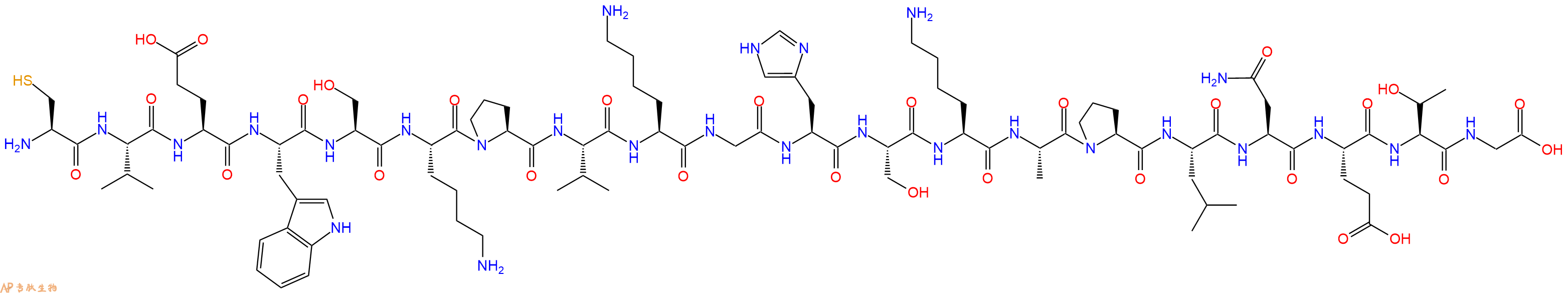 专肽生物产品H2N-Cys-Val-Glu-Trp-Ser-Lys-Pro-Val-Lys-Gly-His-Ser-Lys-Ala-Pro-Leu-Asn-Glu-Thr-Gly-COOH