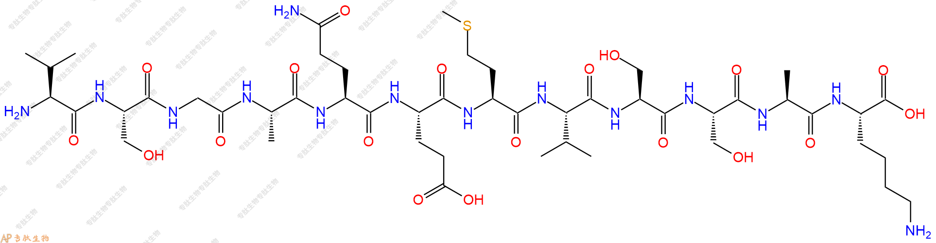专肽生物产品H2N-Val-Ser-Gly-Ala-Gln-Glu-Met-Val-Ser-Ser-Ala-Lys-COOH