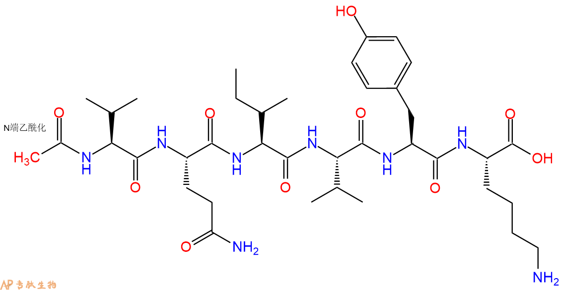 专肽生物产品Ac-Val-Gln-Ile-Val-Tyr-Lys-COOH