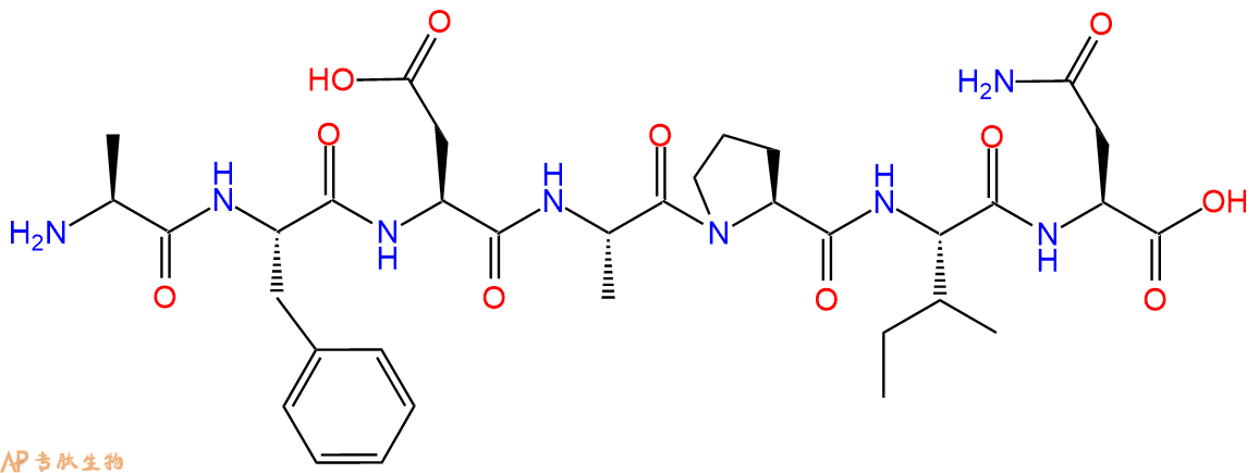 专肽生物产品H2N-Ala-Phe-Asp-Ala-Pro-Ile-Asn-COOH