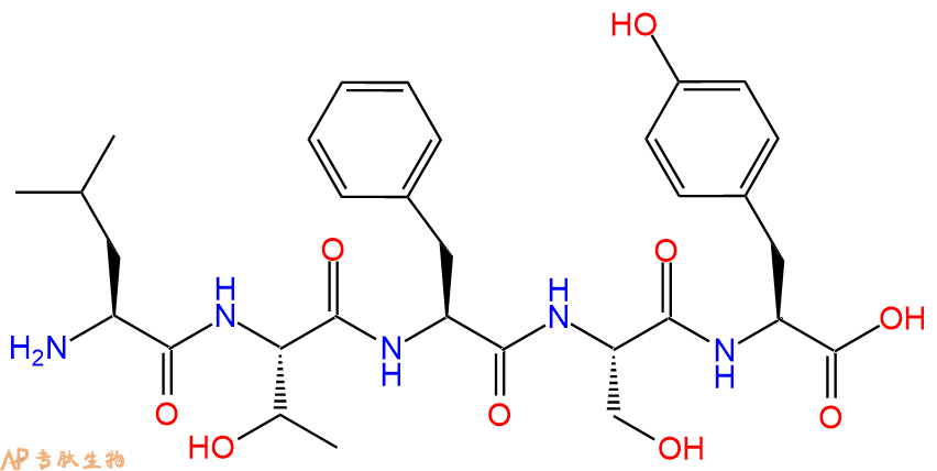 专肽生物产品H2N-Leu-Thr-Phe-Ser-Tyr-COOH