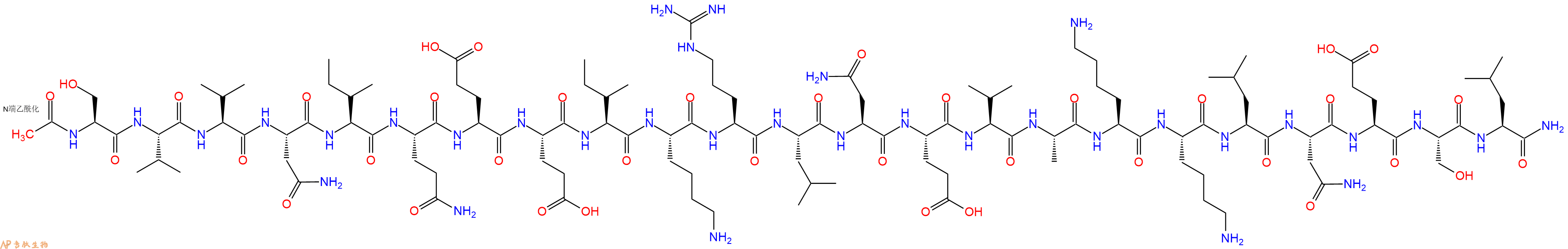 专肽生物产品Ac-Ser-Val-Val-Asn-Ile-Gln-Glu-Glu-Ile-Lys-Arg-Leu-Asn-Glu-Val-Ala-Lys-Lys-Leu-Asn-Glu-Ser-Leu-NH2