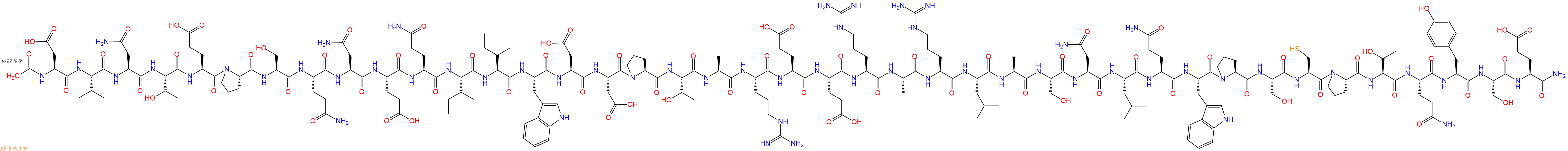 专肽生物产品Ac-Asp-Val-Asn-Thr-Glu-Pro-Ser-Gln-Asn-Glu-Gln-Ile-Ile-Trp-Asp-Asp-Pro-Thr-Ala-Arg-Glu-Glu-Arg-Ala-Arg-Leu-Ala-Ser-Asn-Leu-Gln-Trp-Pro-Ser-Cys-Pro-Thr-Gln-Tyr-Ser-Glu-NH2