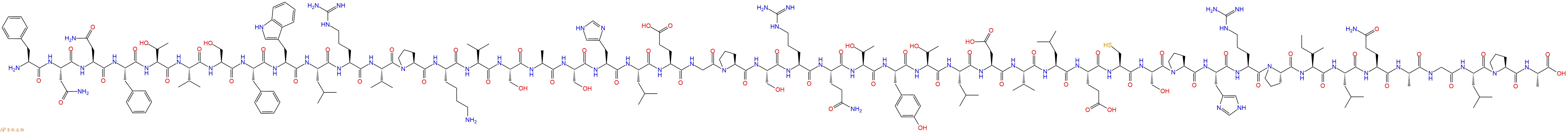 专肽生物产品H2N-Phe-Asn-Asn-Phe-Thr-Val-Ser-Phe-Trp-Leu-Arg-Val-Pro-Lys-Val-Ser-Ala-Ser-His-Leu-Glu-Gly-Pro-Ser-Arg-Gln-Thr-Tyr-Thr-Leu-Asp-Val-Leu-Glu-Cys-Ser-Pro-His-Arg-Pro-Ile-Leu-Gln-Ala-Gly-Leu-Pro-Ala-COOH