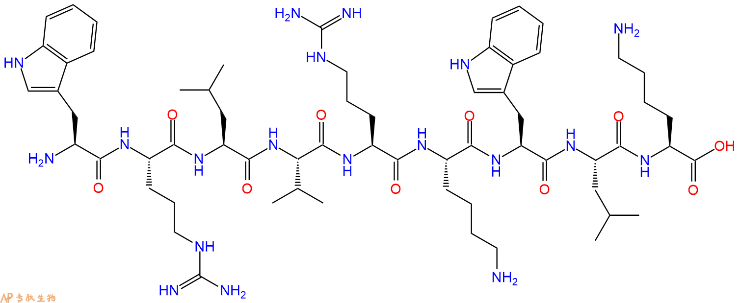 专肽生物产品H2N-Trp-Arg-Leu-Val-Arg-Lys-Trp-Leu-Lys-COOH