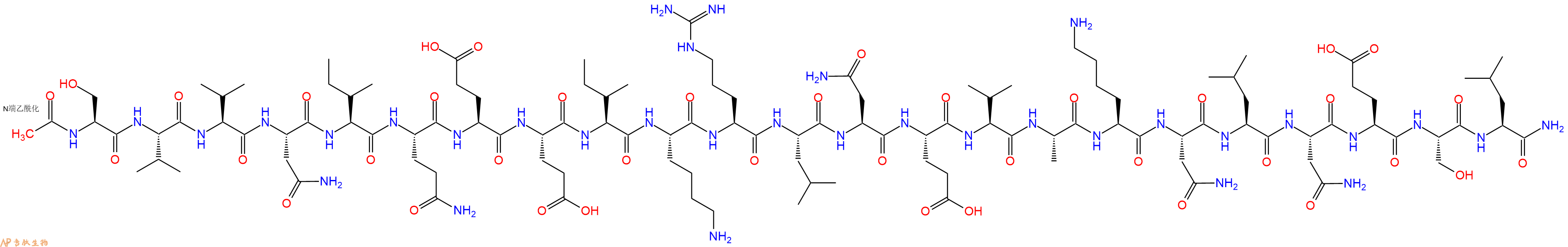 专肽生物产品Ac-Ser-Val-Val-Asn-Ile-Gln-Glu-Glu-Ile-Lys-Arg-Leu-Asn-Glu-Val-Ala-Lys-Asn-Leu-Asn-Glu-Ser-Leu-NH2