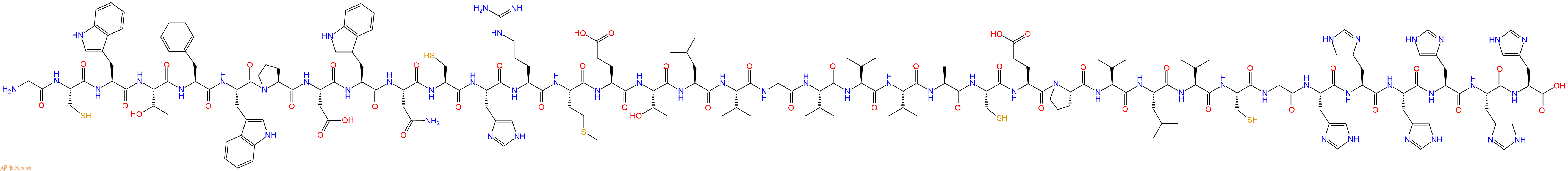 专肽生物产品H2N-Gly-Cys-Trp-Thr-Phe-Trp-Pro-Asp-Trp-Asn-Cys-His-Arg-Met-Glu-Thr-Leu-Val-Gly-Val-Ile-Val-Ala-Cys-Glu-Pro-Val-Leu-Val-Cys-Gly-His-His-His-His-His-His-COOH