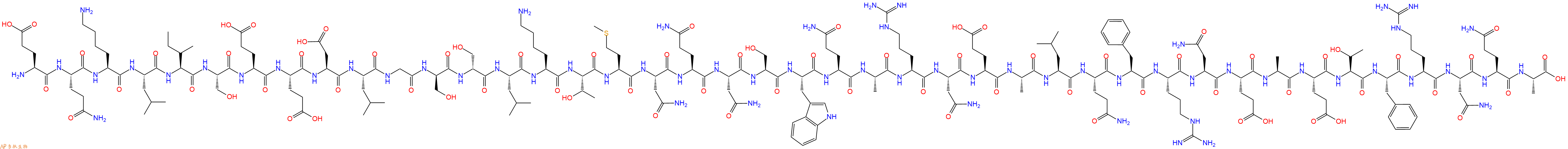 专肽生物产品H2N-Glu-Gln-Lys-Leu-Ile-Ser-Glu-Glu-Asp-Leu-Gly-DSer-DSer-Leu-Lys-Thr-Met-Asn-Gln-Asn-Ser-Trp-Gln-Ala-Arg-Asn-Glu-Ala-Leu-Gln-Phe-Arg-Asn-Glu-Ala-Glu-Thr-Phe-Arg-Asn-Gln-Ala-COOH